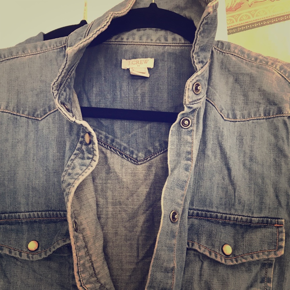 J crew jean shirt with western styling